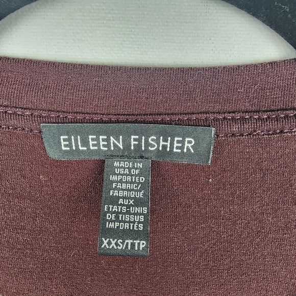 Eileen Fisher Dark Maroon Tunic With Side Slits Size XXSmall Minimalist Basic - Picture 3 of 7